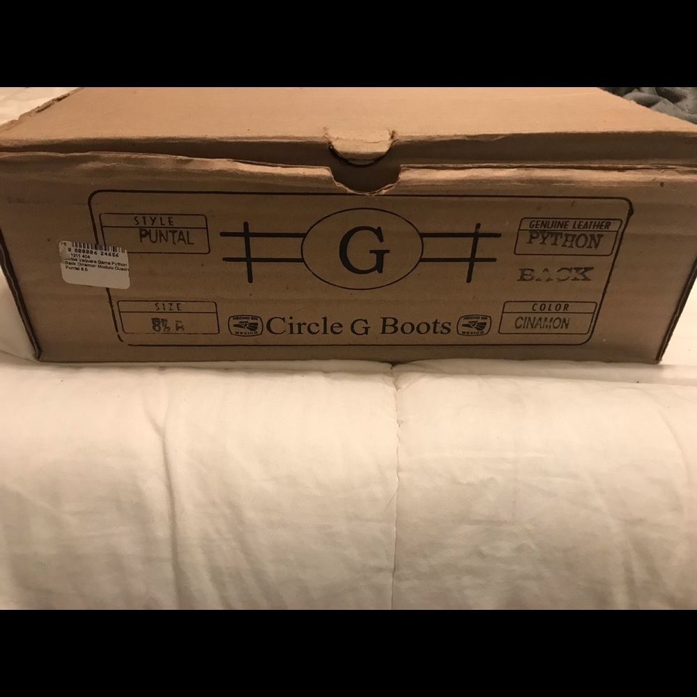 Circle G Western Real Python Leather Boots 8.5 - image 8